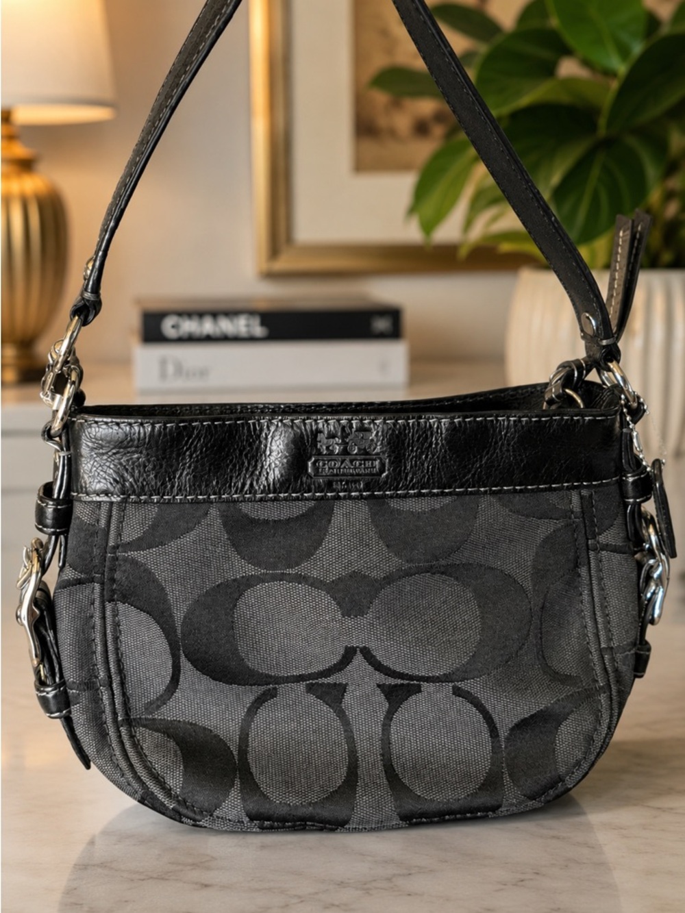 Vintage Coach Mini Zoe- Mini Shoulder Bag in Black.